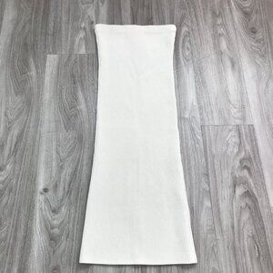 Good American Skirt White Ribbed Midi Womens Small NWT